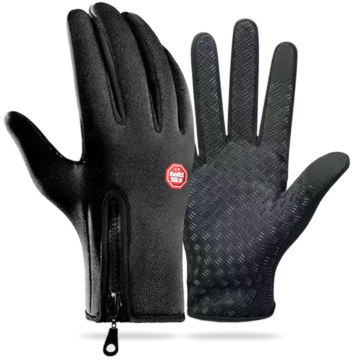 Winterhandschoenen - thermo handschoenen - Touchscreen en Winddicht Waterdicht - 2 - Heren en Dames Zwart