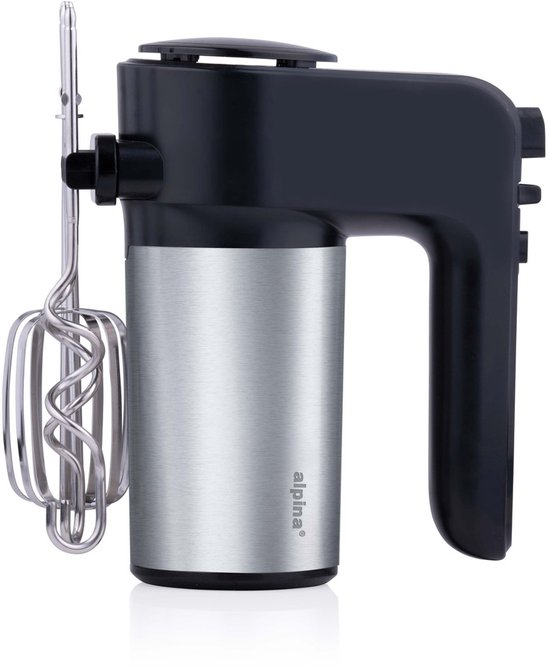 alpina Elektrische Handmixer - 230 V - 6 Snelheidsstanden - Elektrische Mixer - 400 W - 2 Gardes en 2 Deeghaken - met Opbergstandaard - Keukenmixer - ABS/ RVS - Zwart van Alpina — afbeelding 2