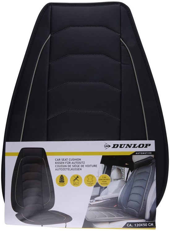 Dunlop Autostoelhoes - Universeel - Schuimvulling - Makkelijk te Bevestigen - Zwart/ Grijs van Merkloos — afbeelding 3