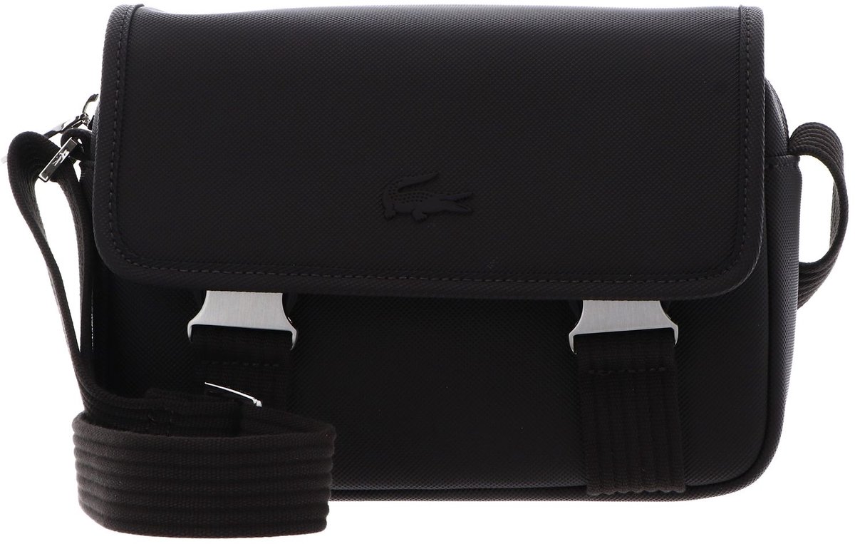 LACOSTE schoudertas Messenger Bag Buffle donkerbruin