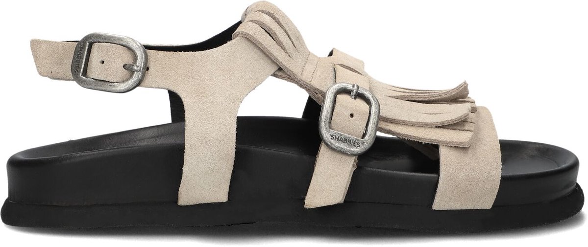 Shabbies Inga Fringes Sandalen Dames Beige