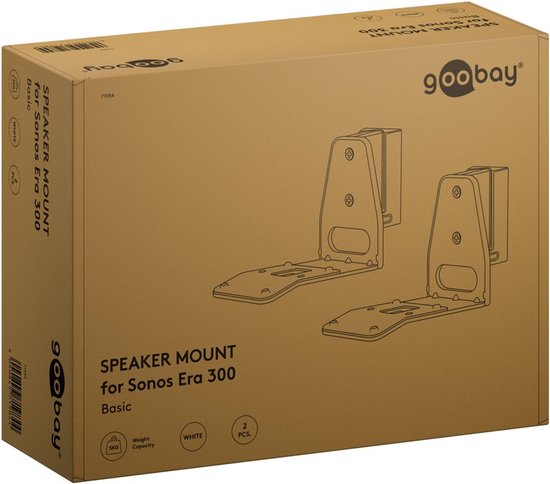 Muurbeugel set voor Sonos Era 300 - 2 stuks - Draai- en kantelbaar - Pro - Wit van Hama — afbeelding 2
