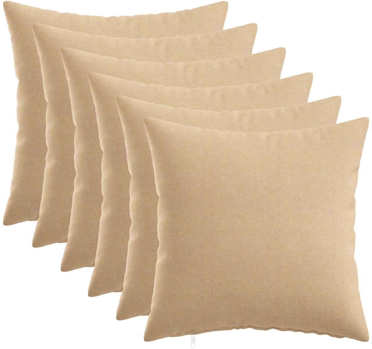 vidaXL Dekenkussen - 6 - st - HEERLEN - Crèmekleurig - 30 - x - 30 - cm - Stof