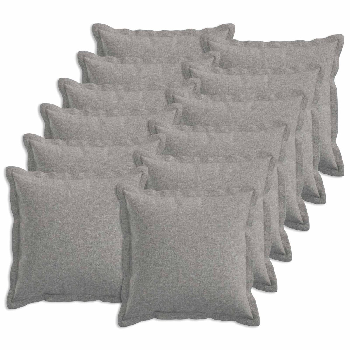 vidaXL Dekenkussen - 12 - st - HOUTEN - Wolkgrijs - 50 - x - 50 - cm - Faux - Linnen Wolkengrijs