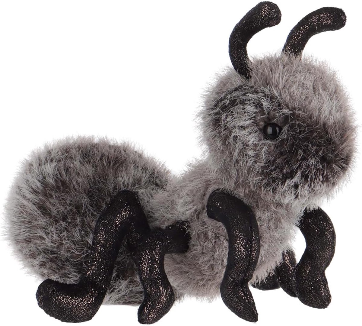 Lamb Mier Pluche insect, pluche dieren voor kinderen, zacht schattig knuffeldier voor baby's, meisjes en jongens, pluizige mier, zwart, 20 cm