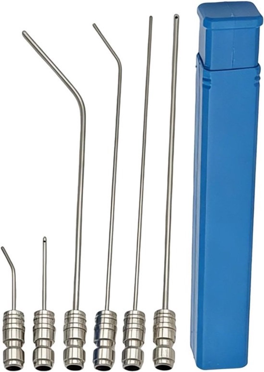 Hogedrukreiniger Nozzle Kit - Reinigingsmondstukken Set - Buiten Reinigen - Snelkoppeling RVS - 6 Stuks - Zilver