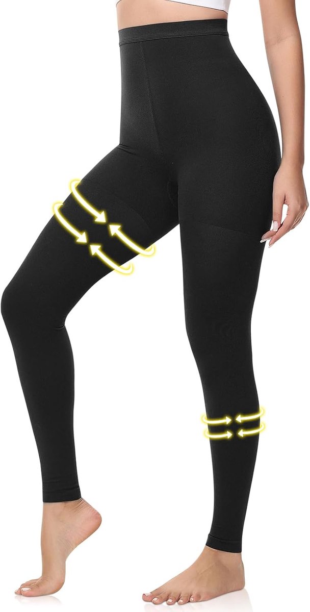 Beister Medische compressiepanty voor dames en heren, 15-20 mmHg voetloze compressiekousen, ondoorzichtige taille, hoge steunkousen voor oedeem, beenvermoeidheid