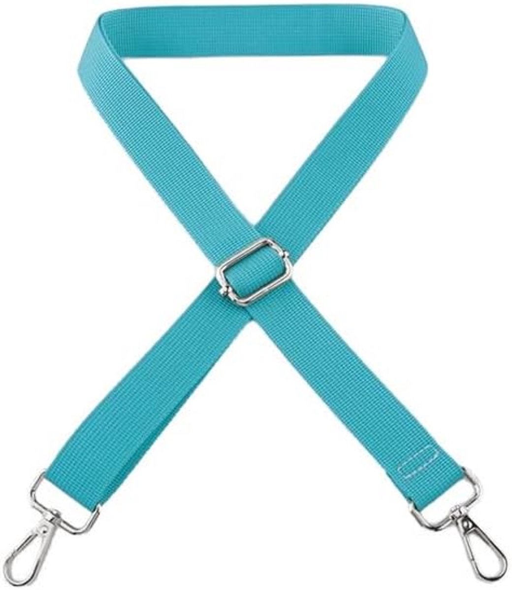 1 stuk schouderriem, tasriem om te wisselen, tasriem 2,5 cm breed, verstelbare schouderriem, 75-145 cm, doe-het-zelf draagriem voor rugzak, handtas, zeeblauw + zilveren gesp