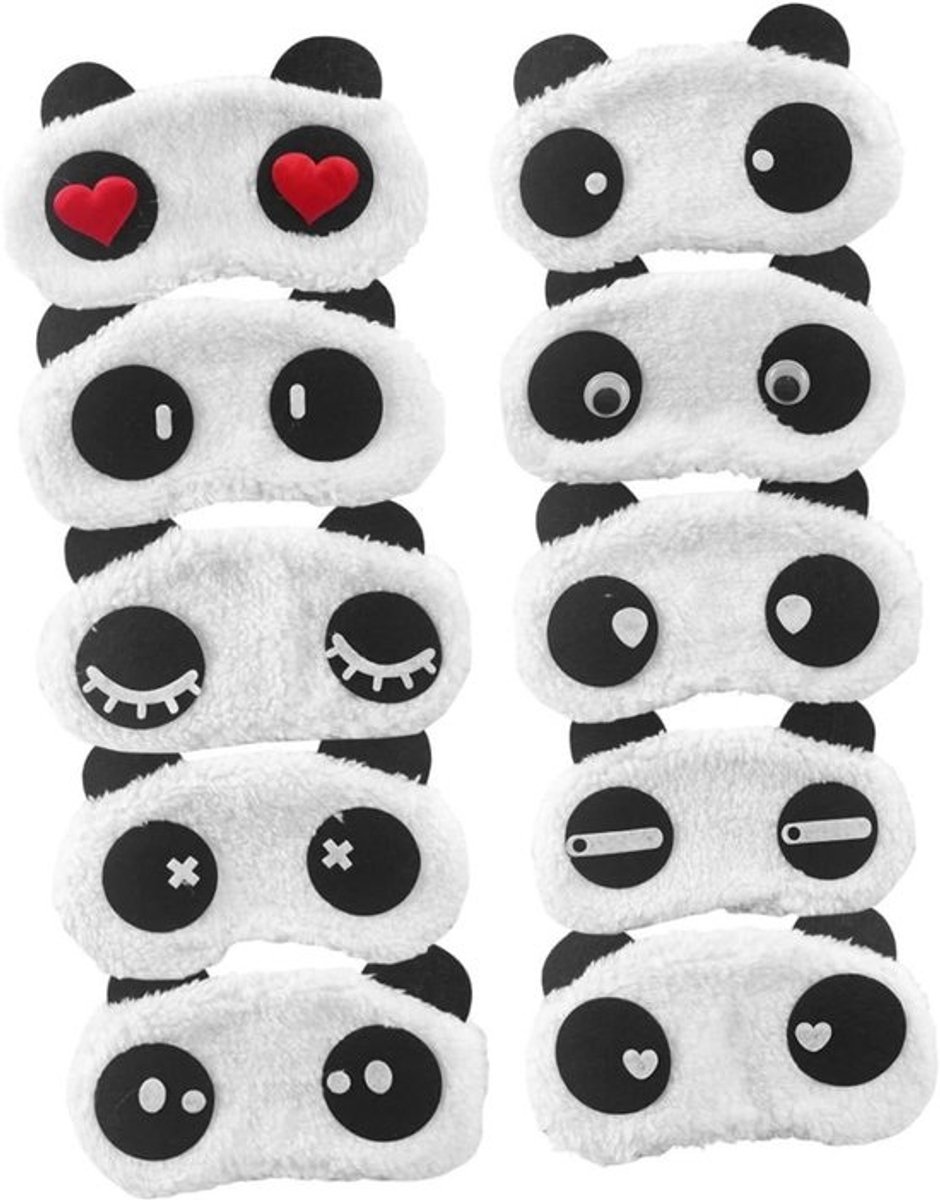 Kinderslaapmaskers - Oogmaskers Cartoon - Ontspannen Slapen - Zachte Katoenen Stof - 10 stuks - Diverse Kleuren