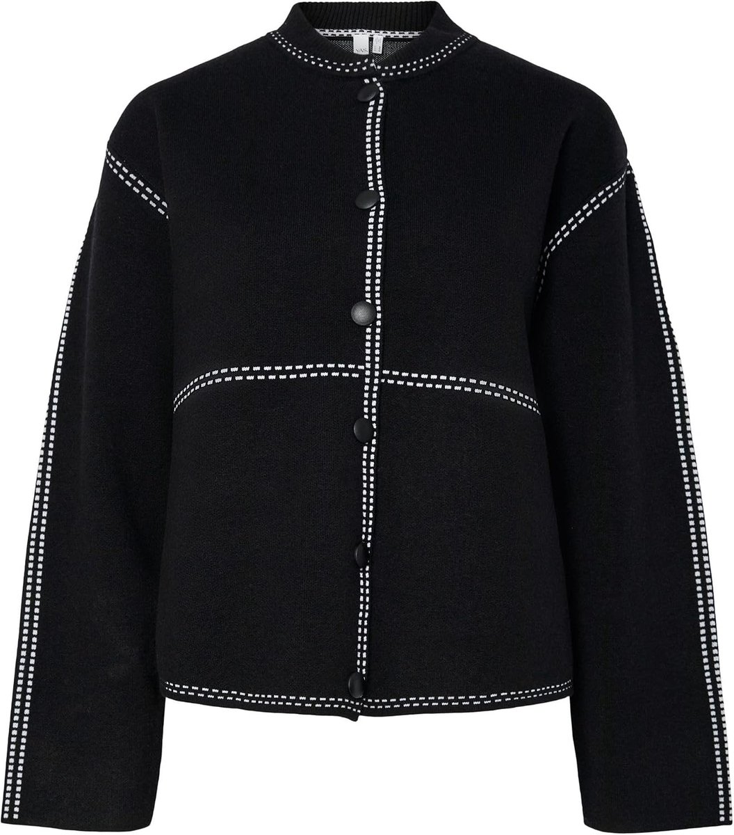 Yasjena Ls Knit Cardigan S. Noos, zwart, L