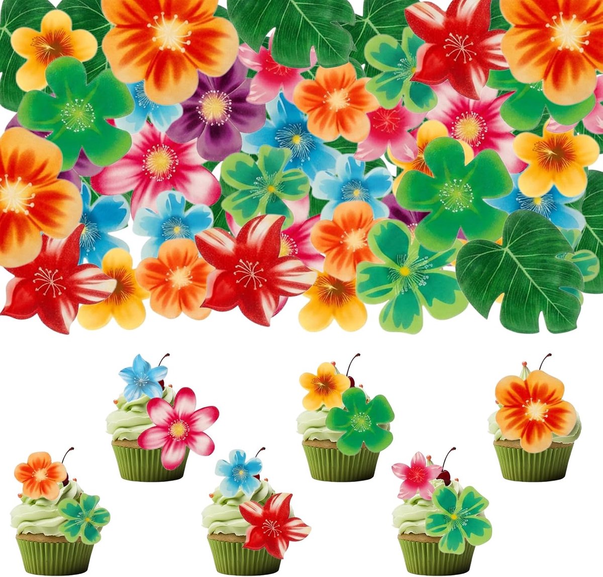 60 stuks eetbaar papier voor het versieren van taarten, bloemen en bomen
