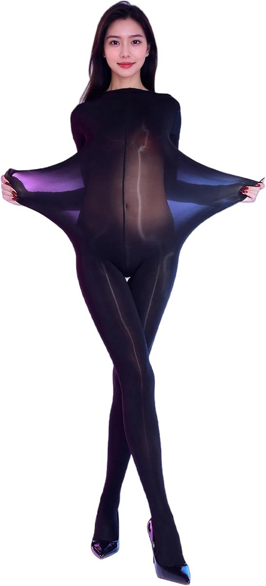 Bodystocking Ouvert Catsuit voor dames, sexy lingerie, full body panty, nylon, panty, bodysuit