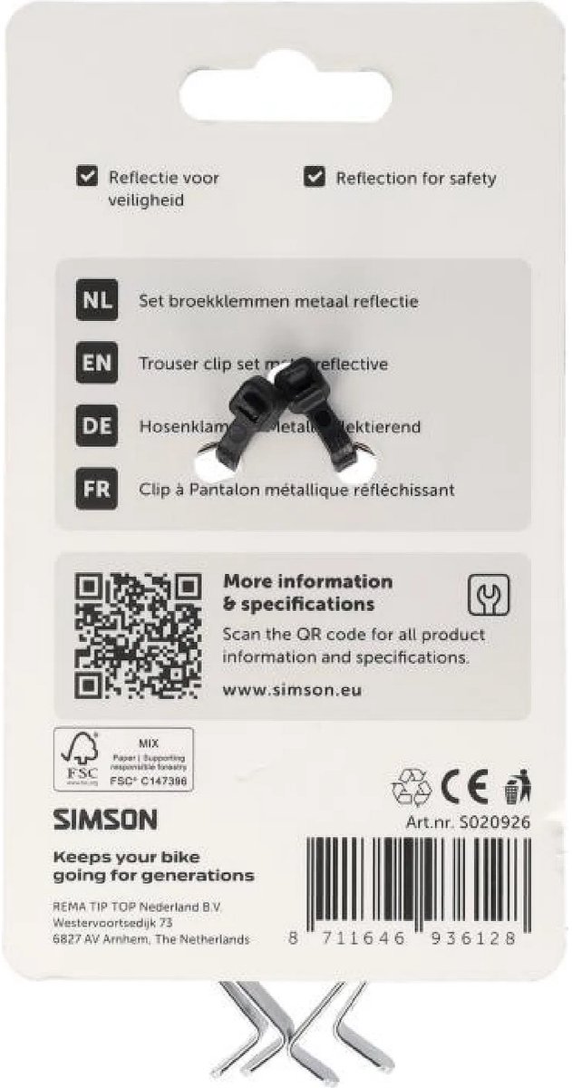 020926 Simson Broekklem chroom m/reflectie — afbeelding 4