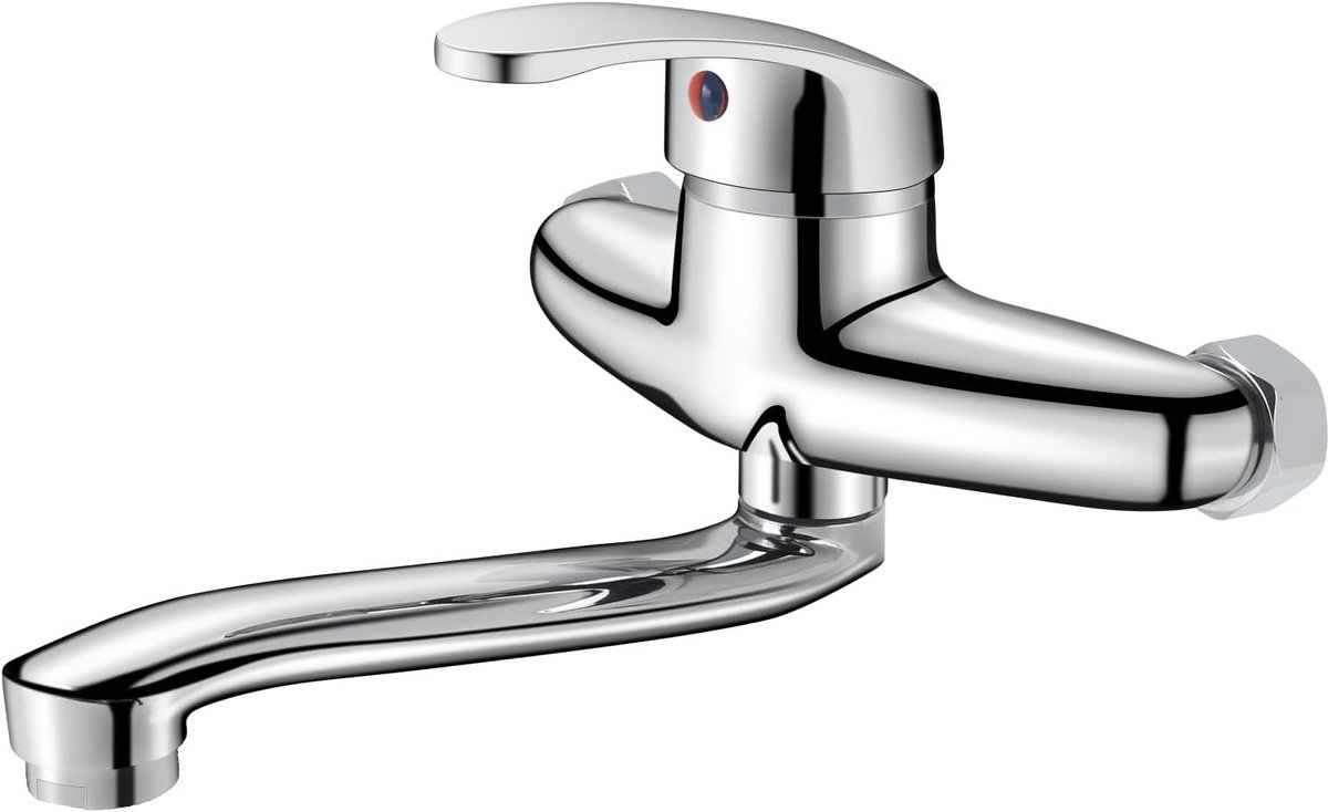 20 cm wandkraan 360° draaibaar zilver