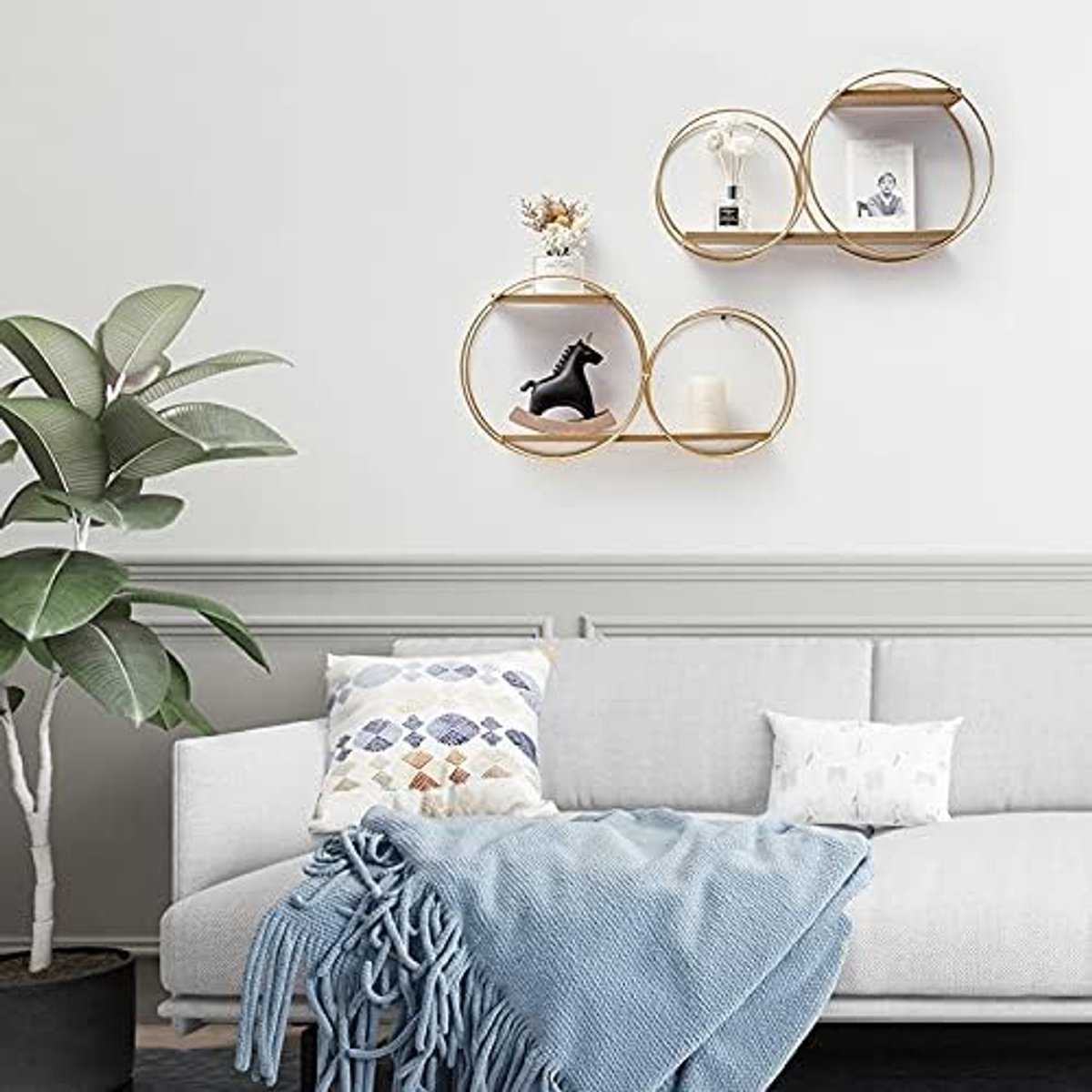 Ronde Decoratieve planken Europa Stijl Room Wall Mount Iron Art Storage Rack Personalized Metal Home Decoraties