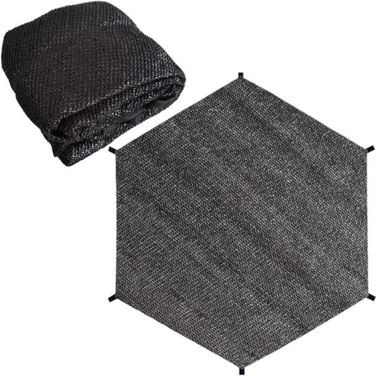 Trampoline Schaduwdoek - Veiligheidsnet Afdekking - Buiten Spelen - Opvouwbaar Ontwerp - 6FT - Zwart