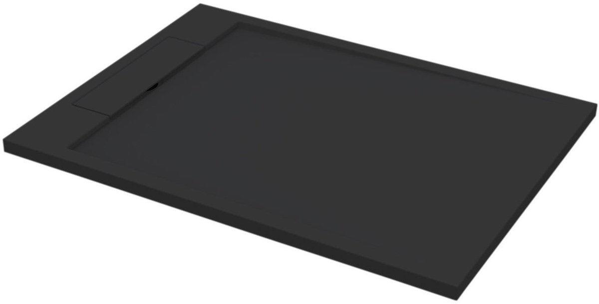 Sanitado Elements Decent Douchebak Mat Zwart 120x90cm Solid Surface