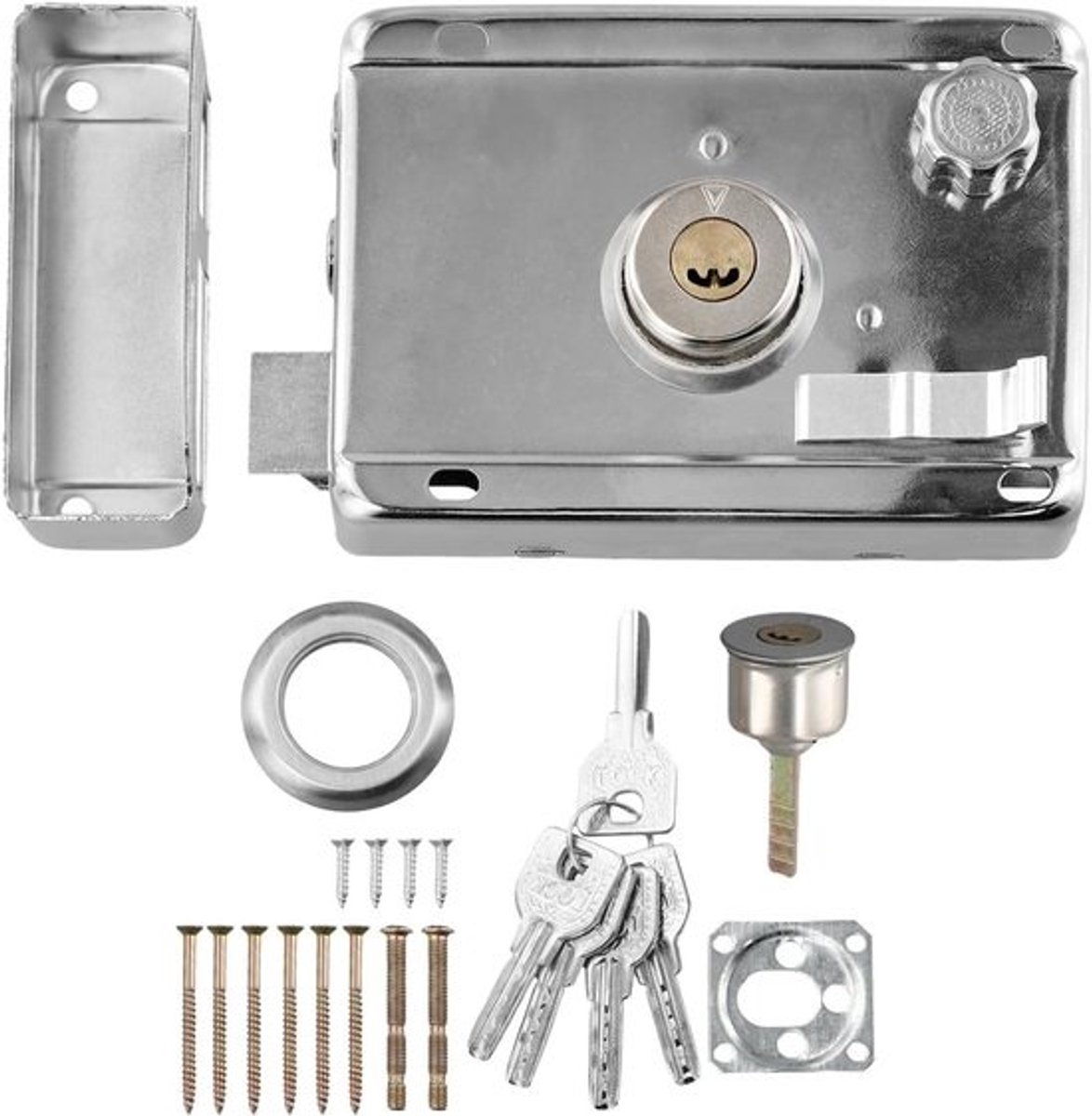Deurslot Beveiliging - Antidiefstal Grendel - Huis Beveiligen - Glad Braamvrij - 14 x 9 x 8 cm - Zilver