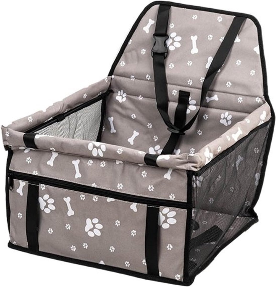 Honden Autostoel - Huisdier Reisbed - Veilig Reizen - Gereedschapsvrij Plaatsen - 40x35x25 cm - Grijs