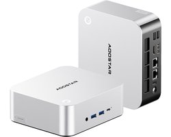 AOOSTAR MACO Mini-pc, AMD Ryzen 7 H-serie processor (tot 4,9 GHz), Radeon 780M-graphics, 24 GB DDR5 5600 RAM, 1 TB PCIe 4.0 SSD, OCuLink eGPU-uitbreiding, dubbele 2.5G LAN, wifi 6, USB4, ondersteuning voor vier schermen