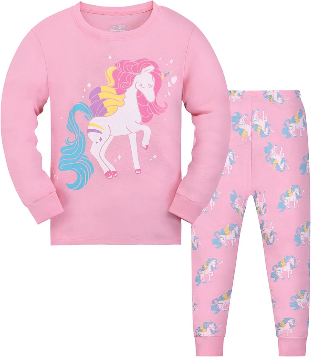 Pyjama’s Kinderpyjamaset Katoen Lange mouwen Winter Eenhoorn 2-delig 3-12 jaar