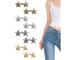Sterrenknop Slang Eng Machen Clip 8 Paar Jeans Knöpfe Stiften Verkleinern Verstelbare Hosenband Eng Nähfreier Hosenclips Zum Enger Machen Taille Tightener Für Damen Jeans