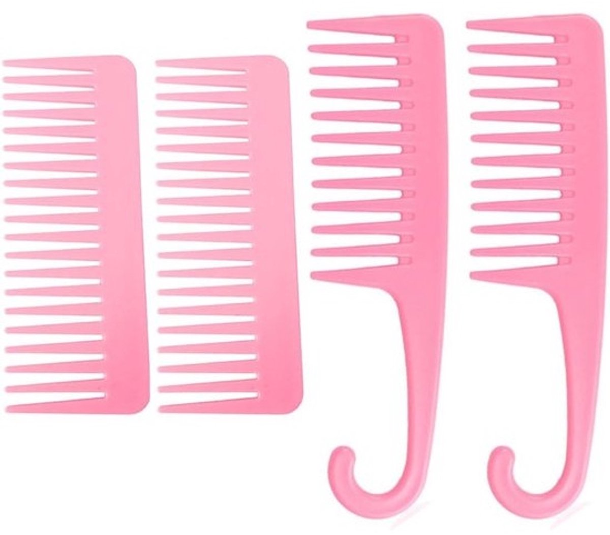 Haarkam set - Brede tandkammen - Ontklitten haar - Antistatisch en hittebestendig - 22 x 6 cm - Roze
