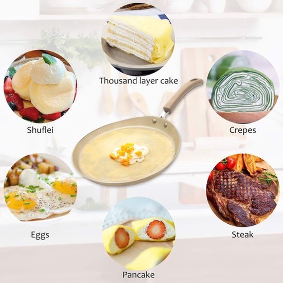 Koekenpan Inductie - 20 cm Anti-aanbak Pan voor Pannenkoeken, Omelet en Roti — afbeelding 2