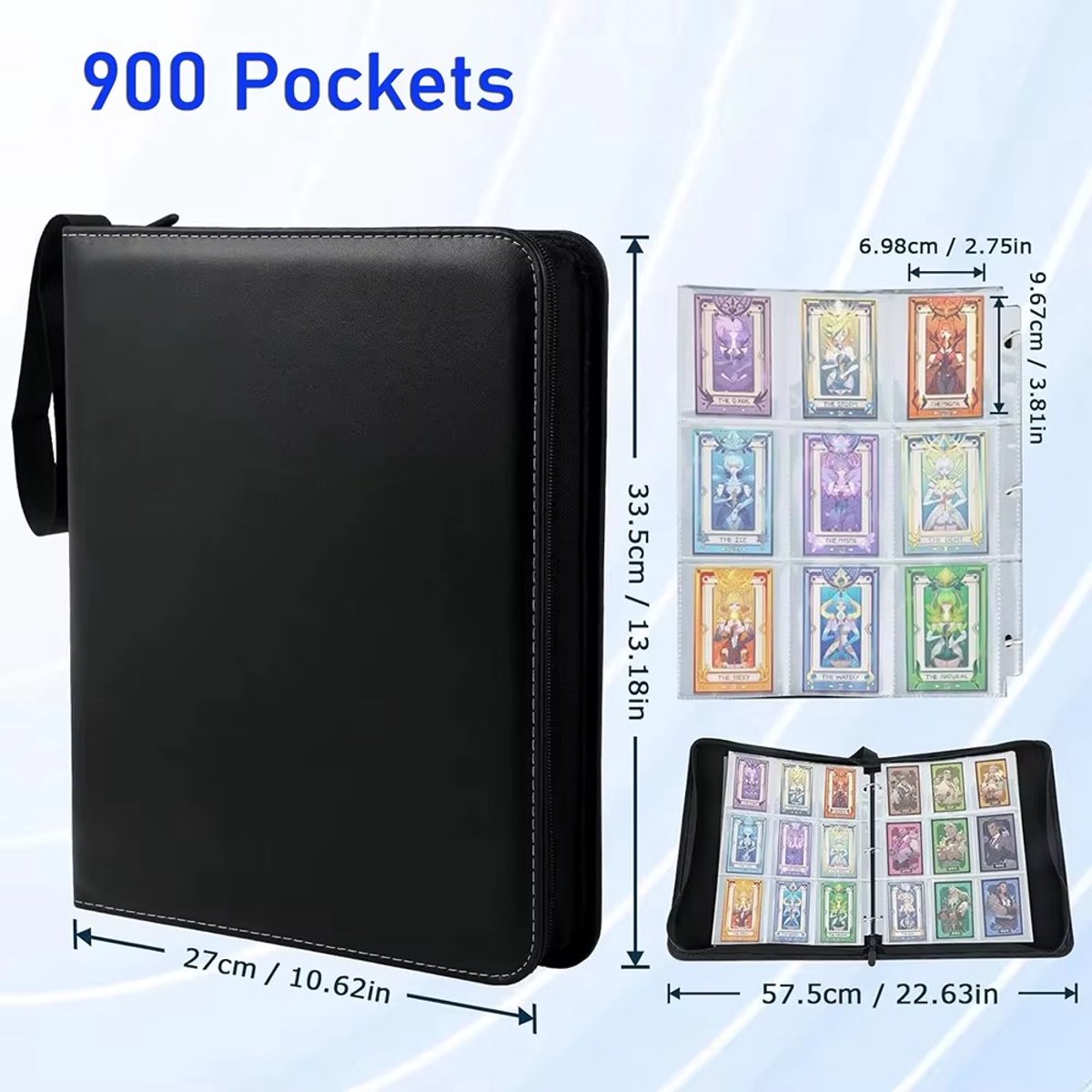 CreateEcom verzamelalbum - kaartenboek - pokemon kaarten - 900 zakjes kaartenalbum - Hoge kwaliteit collecties - opbergtas - Kaartorganisatormap