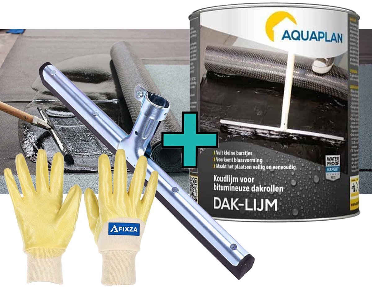 Aquaplan Dak-Lijm - Bitumenlijm – Koudlijm voor Bitumen Dakrollen – Veilig Verlijmen Zonder Brander - 5 kg