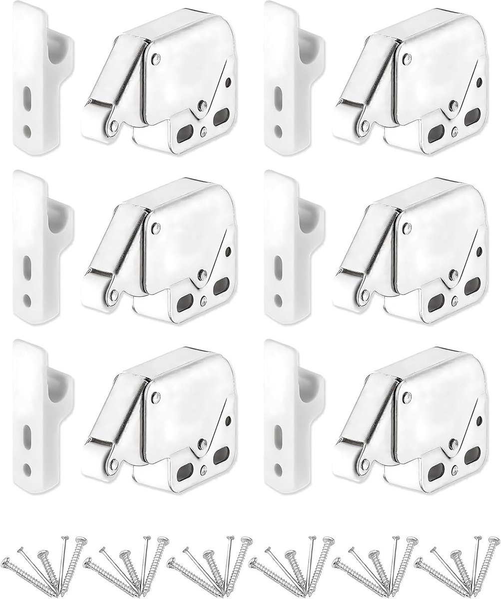 6 stuks Mini Federschnapper, Deurschnapper, Schnappsluiting, Meubel Schnapper Deurschnapper Latch Met Schroeven, Automatische Federverhegeling Voor Keukenkast, Kledingkast