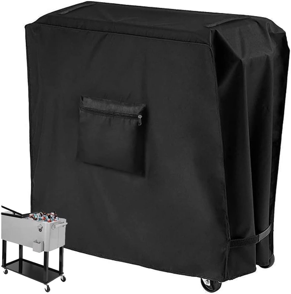 Afdekking voor Koelwagen Waterdicht Stofbestendig UV Draagbaar Rollend Terras Koelbox Ijskast Feest Koelbox Beschermhoezen voor 80 Quart Outdoor Terras Drankkoeler Karren
