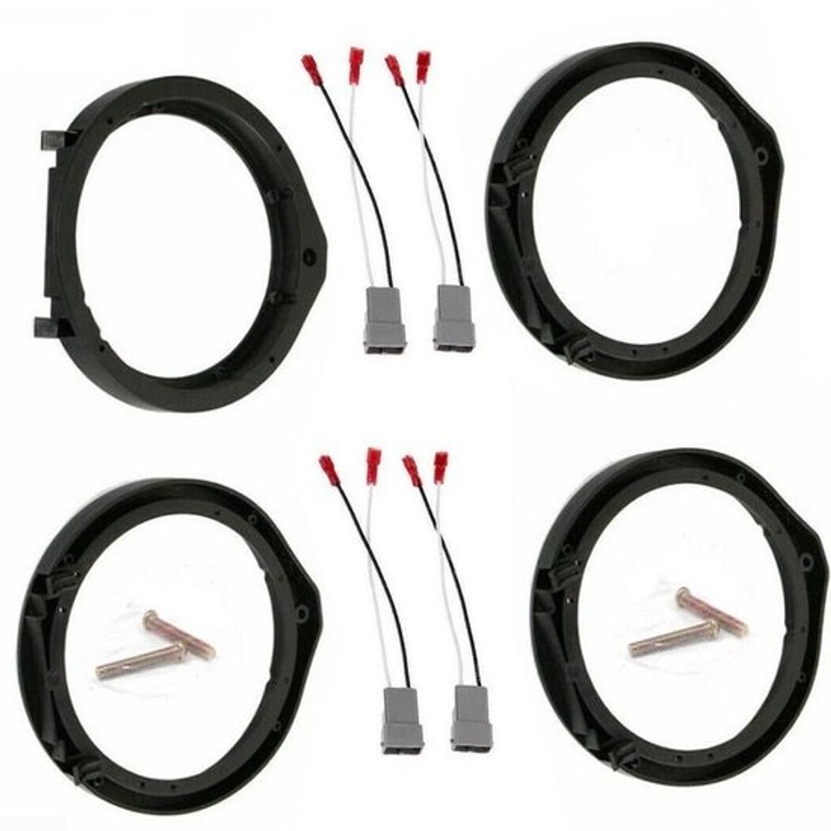 Auto Speaker Adapters - Kabelboom Set - Auto Audio Installatie - Exacte Pasvorm - 4 Paar - Zwart