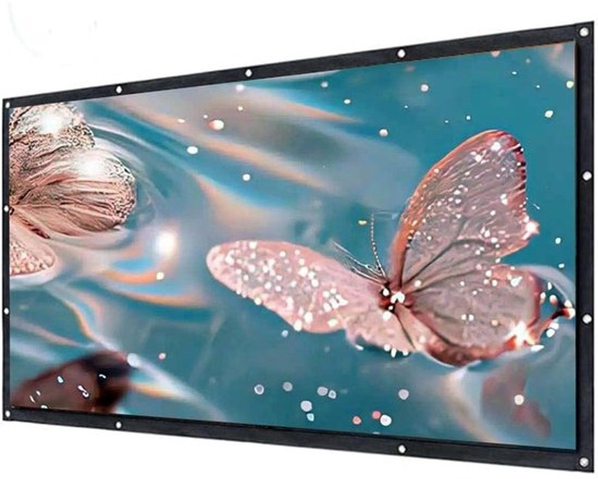 Projectiescherm - Filmscherm Beamer - Thuisbioscoop Creëren - Opvouwbaar Zacht Canvas - 150 Inch 16:9 - Zwart