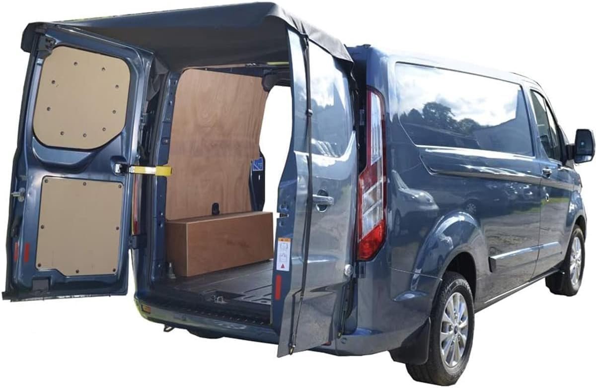 Achterluifelhoes Heavy Duty 210D Oxford-stof Camperbescherming voor T5.1 T6 Fo/rd Transit Op/el Vi/varo (2001-2019) Caravan, RV, Van, Campingaccessoires, met metalen clip, Zwart