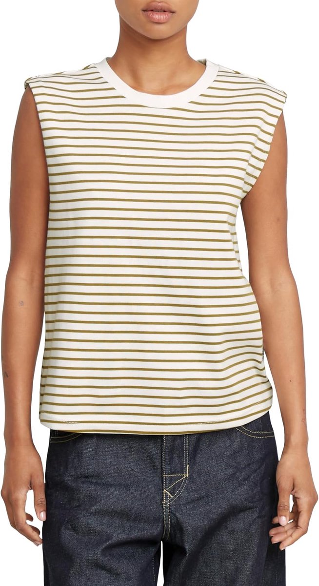 Stripe Boxy R T Ss Wmn dames T-Shirt