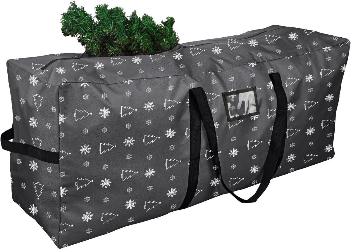 Opbergtas voor kerstboom tot 270 cm, met handgrepen, dubbele ritssluiting, waterdicht, 165 x 38 x 76 cm, zwart