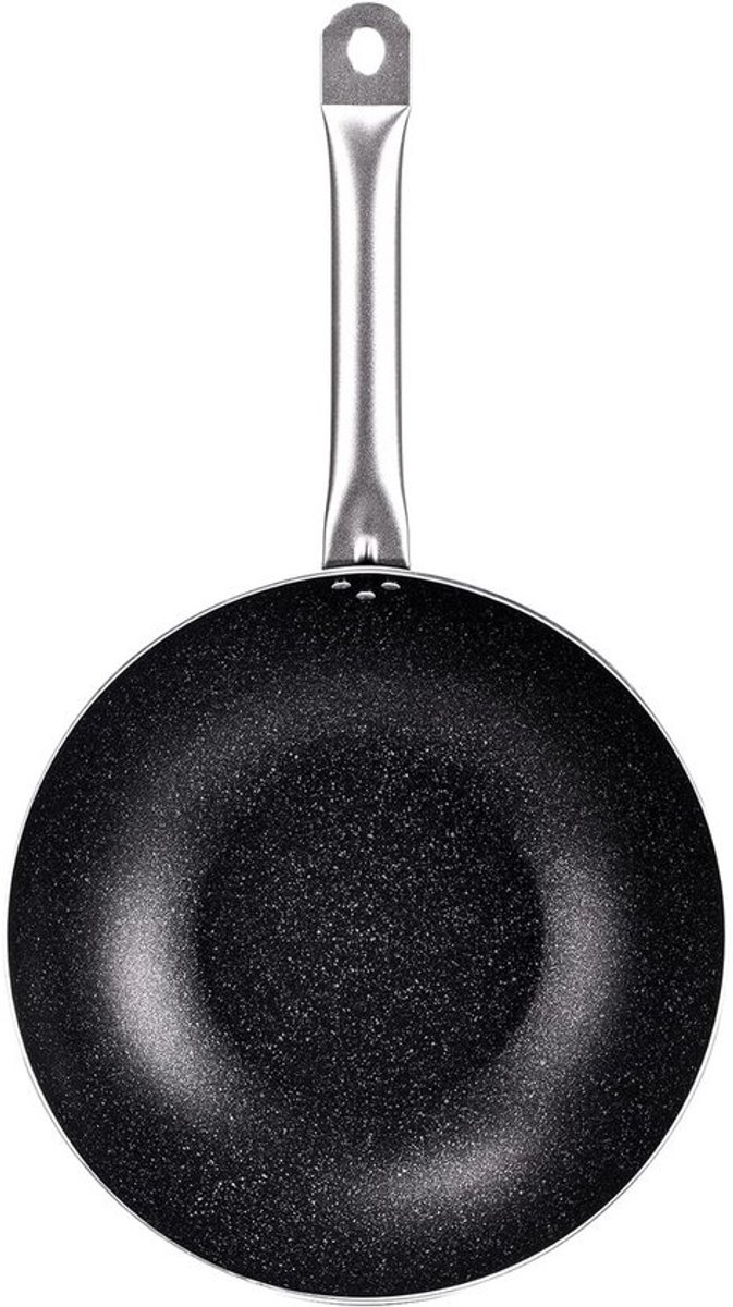 Wok met antiaanbaklaag 30 cm - RVS handgrepen - Hoogwaardige kwaliteit voor gezond koken