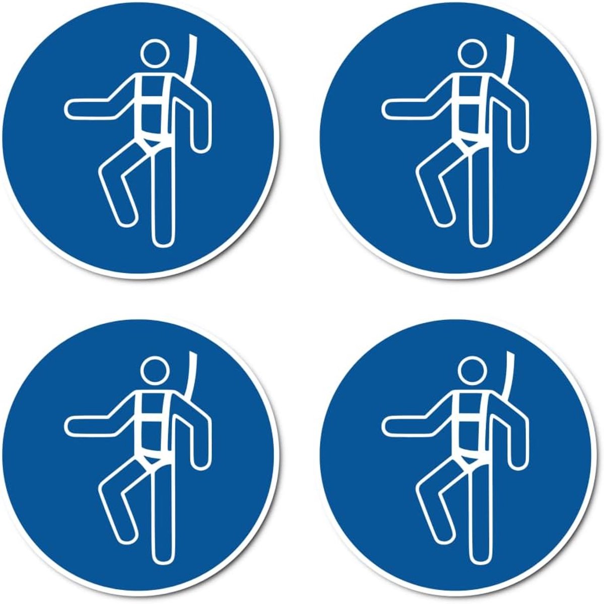 Gebruiken: M018 - DIN EN ISO 7010 / ASR A1.3 - sticker: Ø 10 cm, 4 stuks