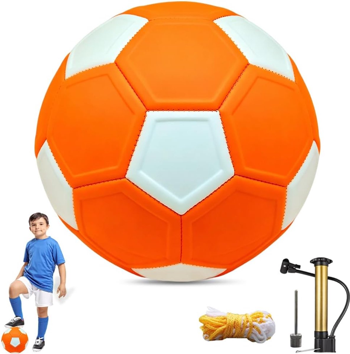 Ball Voetbal, maat 5, voetbal met pomp, softbal, luchtnaald, voetbalballen voor jongeren en volwassenen, voetbaltraining binnen en buiten