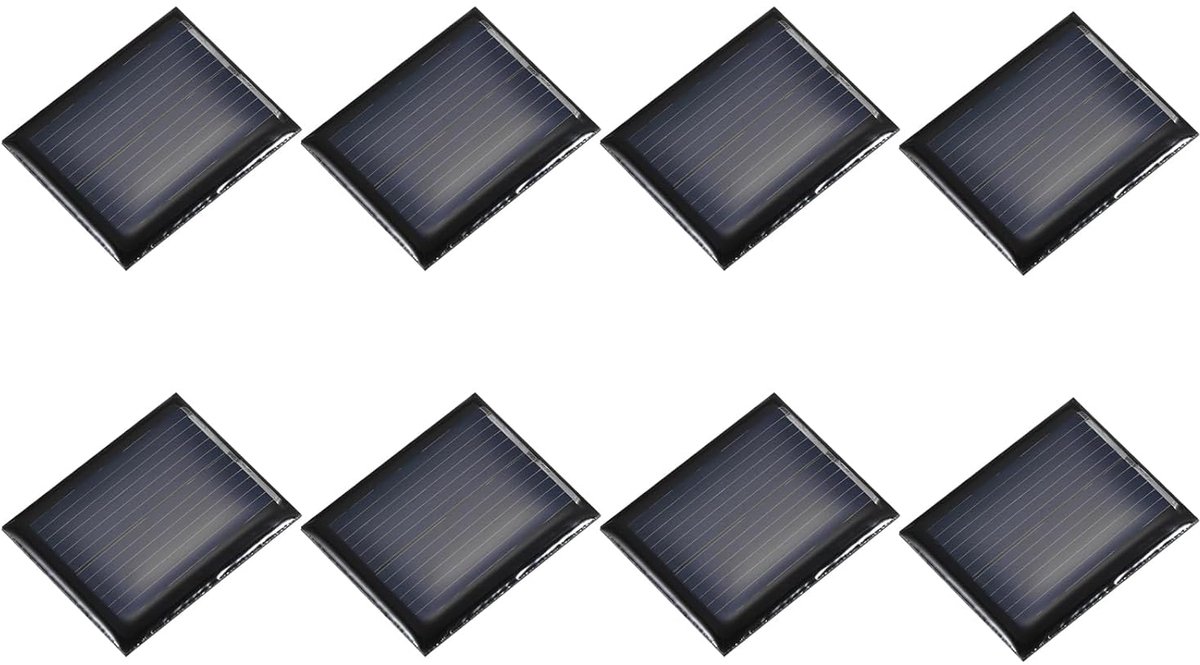 8 stuks 1V 0.08W 0.08A Mini Zonnepaneel, Micro Cellen Zonnecollector voor Zonne-energie, Thuiswerken, DIY, Speelgoed, Accu-oplader, 30x25mm