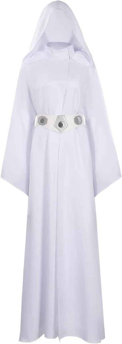 Leia kostuum dames witte jurk lange cosplay prinses Leia jurk voor Halloween outfit