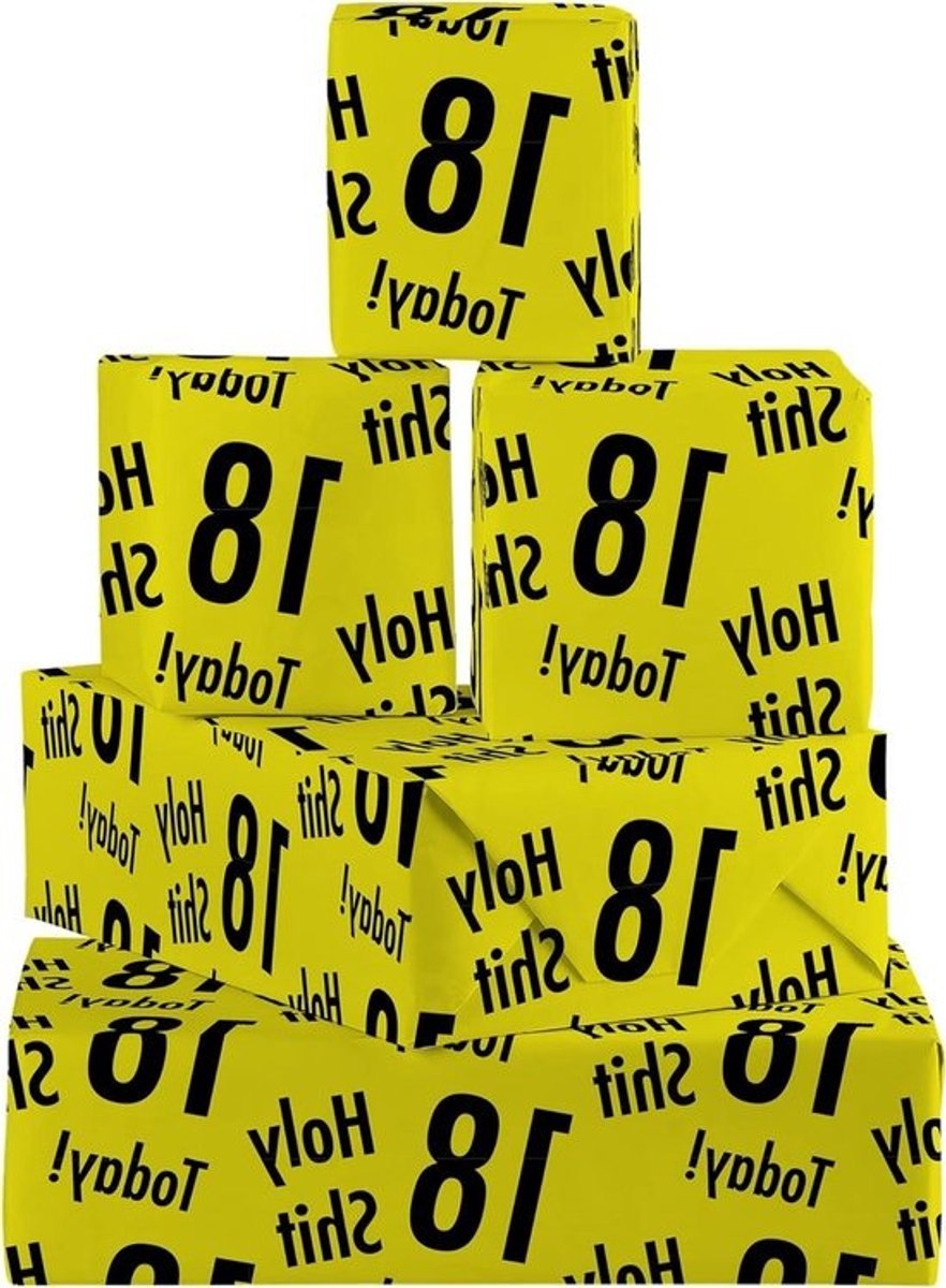 Inpakpapier Vellen - Cadeaupapier Sets - Verjaardag Vieren - Inclusief Labels - 5 Vellen 70x50cm - Grappig Cartoon