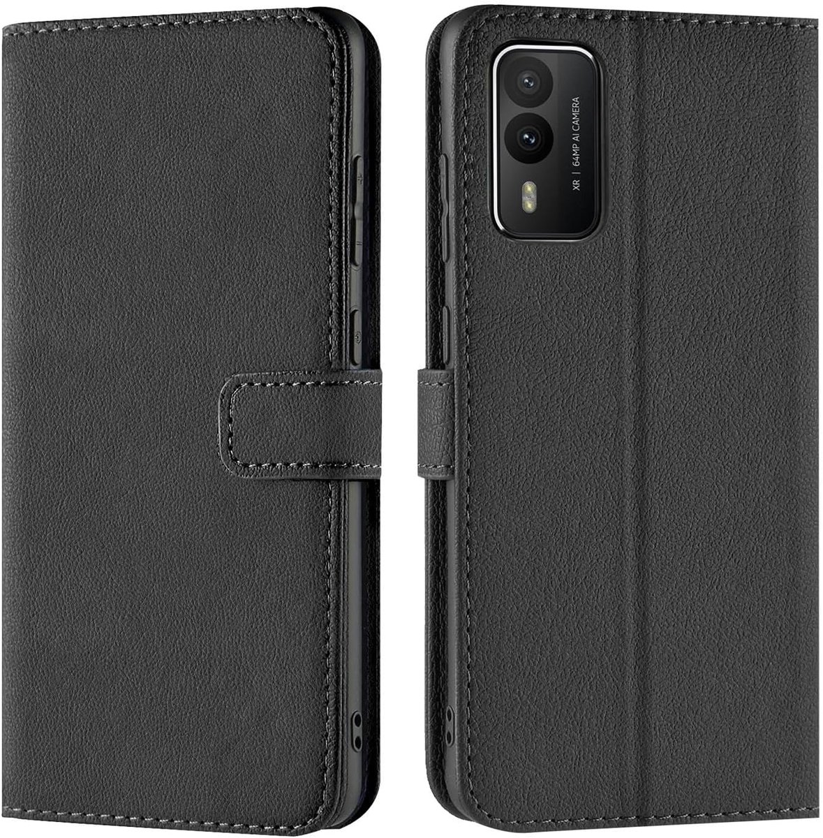 Hoes voor mobiele telefoon voor Nokia XR21 hoes, bookcase tas flipcover voor Nokia XR21 Case [Kaartvakken / standfunctie], zwart