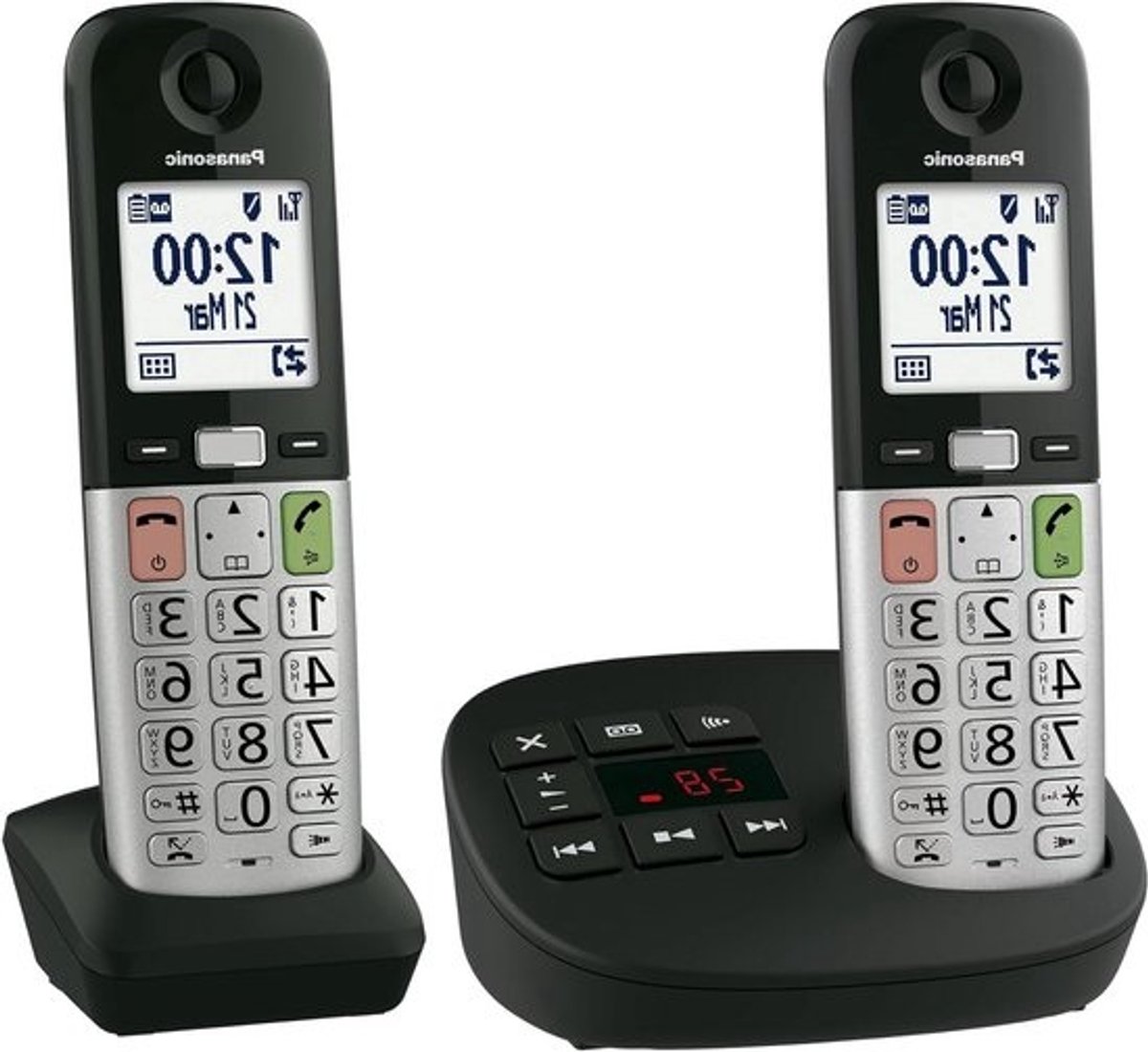 Draadloze Telefoon - Antwoordapparaat Set - Thuis Bellen - Gehoorapparaat Compatibel - 2 Toestellen - Zwart