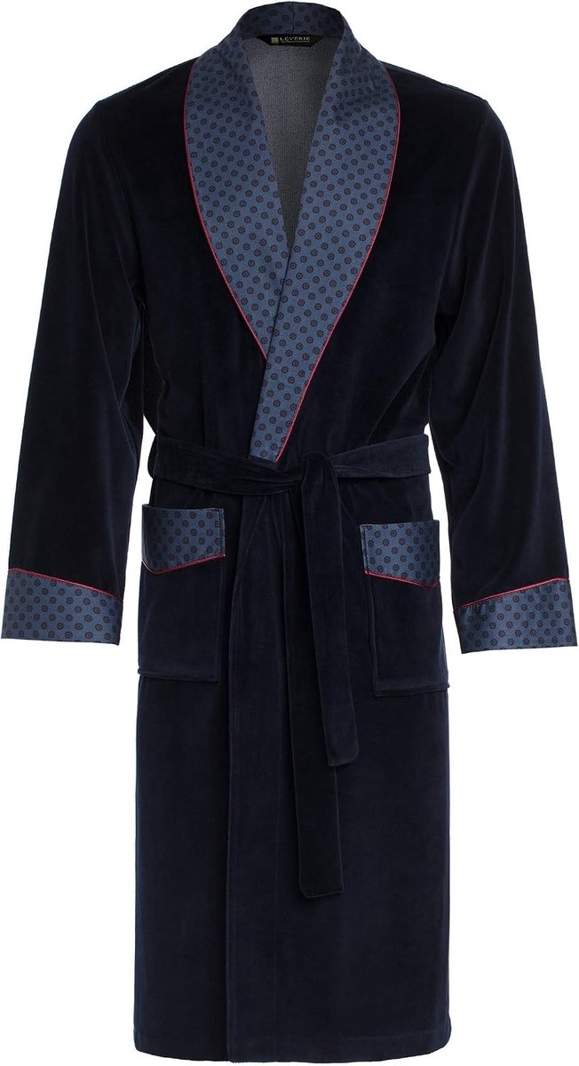 Elegante en knuffelzachte badjas (made in EU) saunamantel voor heren met elegante reverskraag en ceintuur