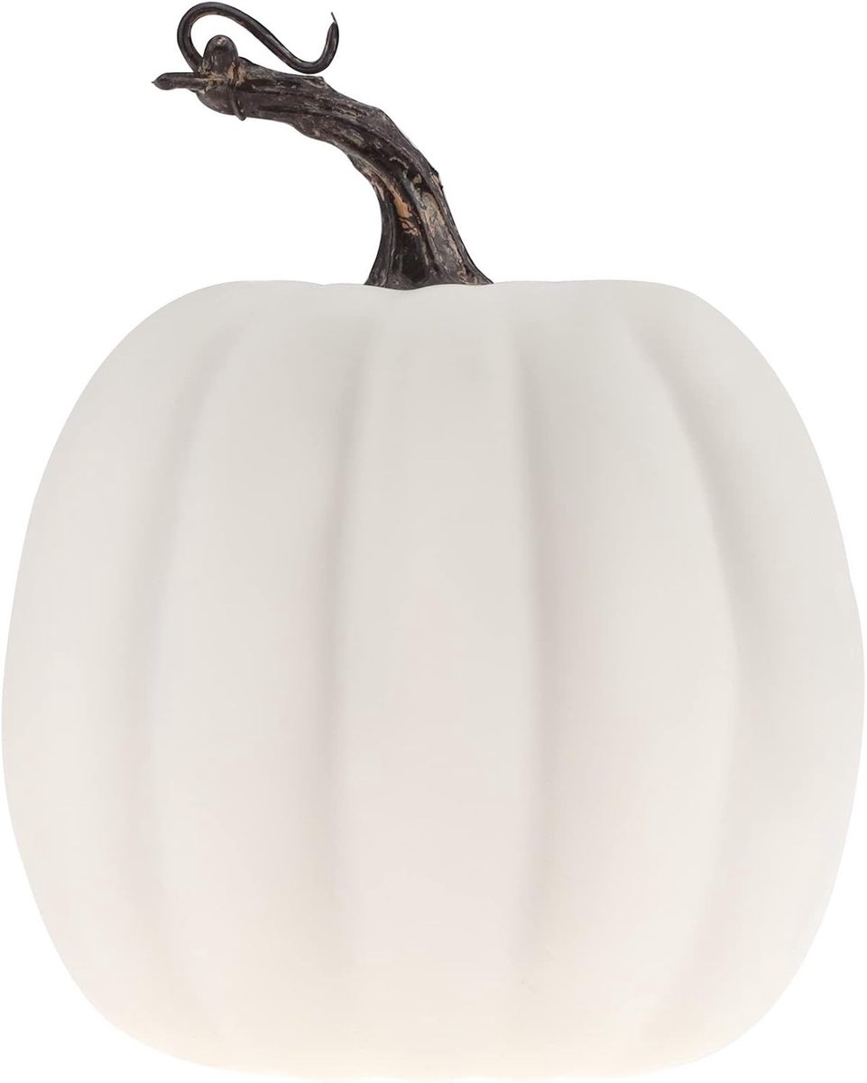 Kunstpompoen, groot, gemaakt van schuim, geschikt voor herfstdecoratie, halloween, landelijke tafeldecoratie, keukendecoratie, wit, 1 stuk
