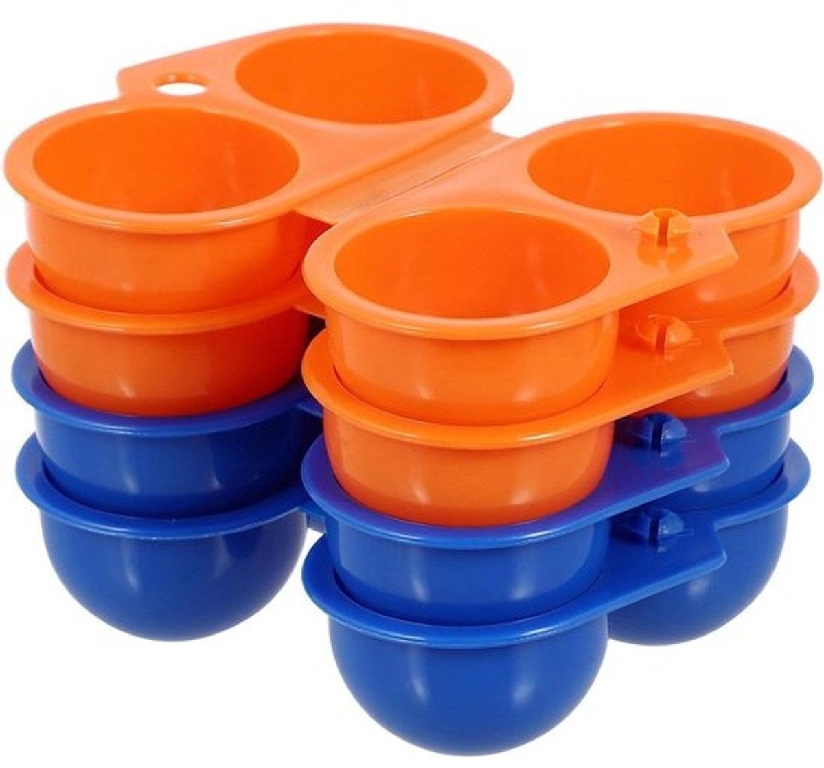 Eierdrager Container - Opbergdoos - Camping en Reizen - Stapelbaar Ontwerp - 4 Stuks 2 Eieren - Diverse Kleuren