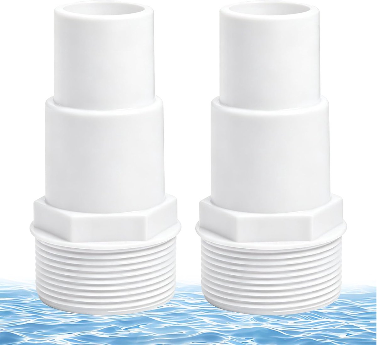 2 Stuks zwembadslangverbinders, Ø 32 / 38 mm op 1,5 meter slangtuit