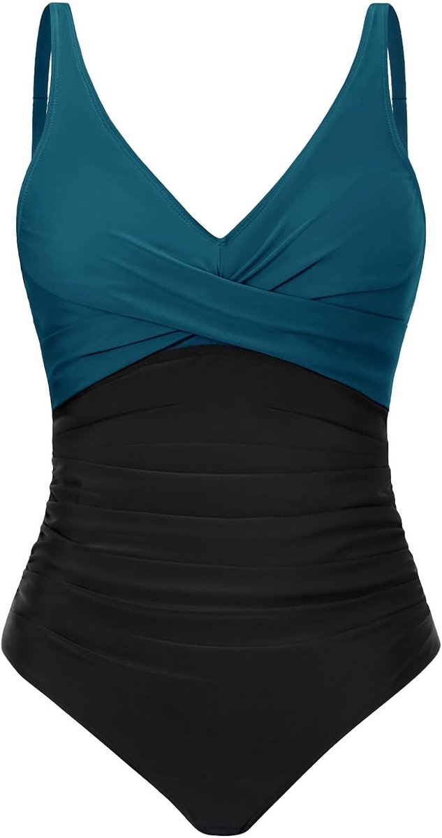 Badpak voor dames, eendelig, corrigerend, platte buik, eendelig, V-hals, zwemkleding, push-up, zwempak, gekruiste voorkant, sexy, spaghetti, verstelbaar, voor strand, zwemmen